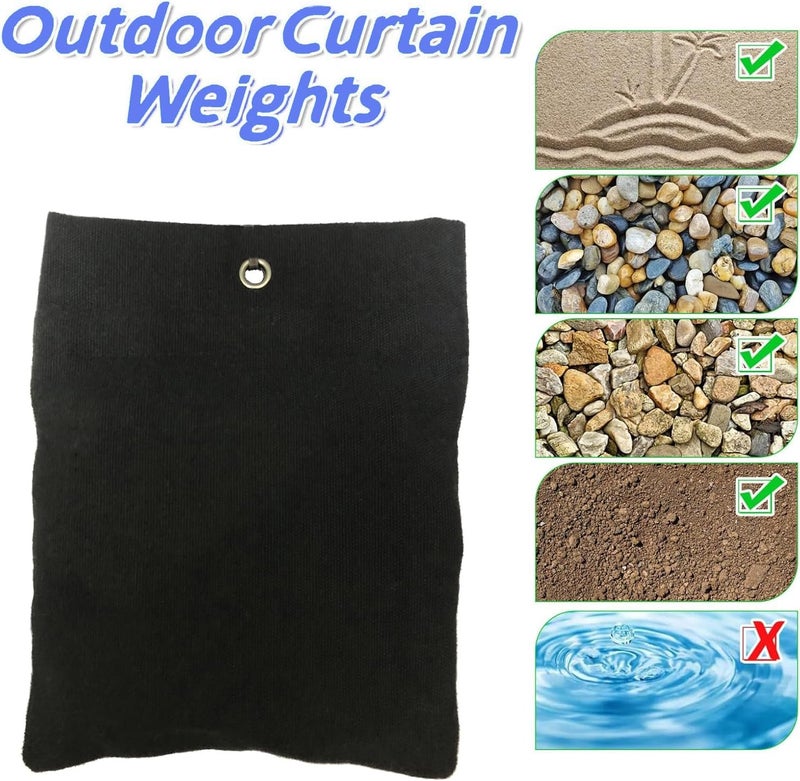 Bresanon 6 Pack Outdoor Curtain Weighted Blocks, 15 oz Outdoor Curtain Sandbag Weighted Bags, Curtain Bottom Weighted Bag Retainer Clips for Outdoor Curtains Gazebo Tent Tablecloths - Image 3